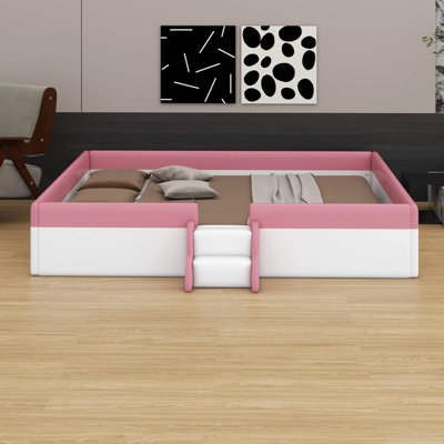 Daybed Frame (Upholstered) – Equipped With Fence & Stairs