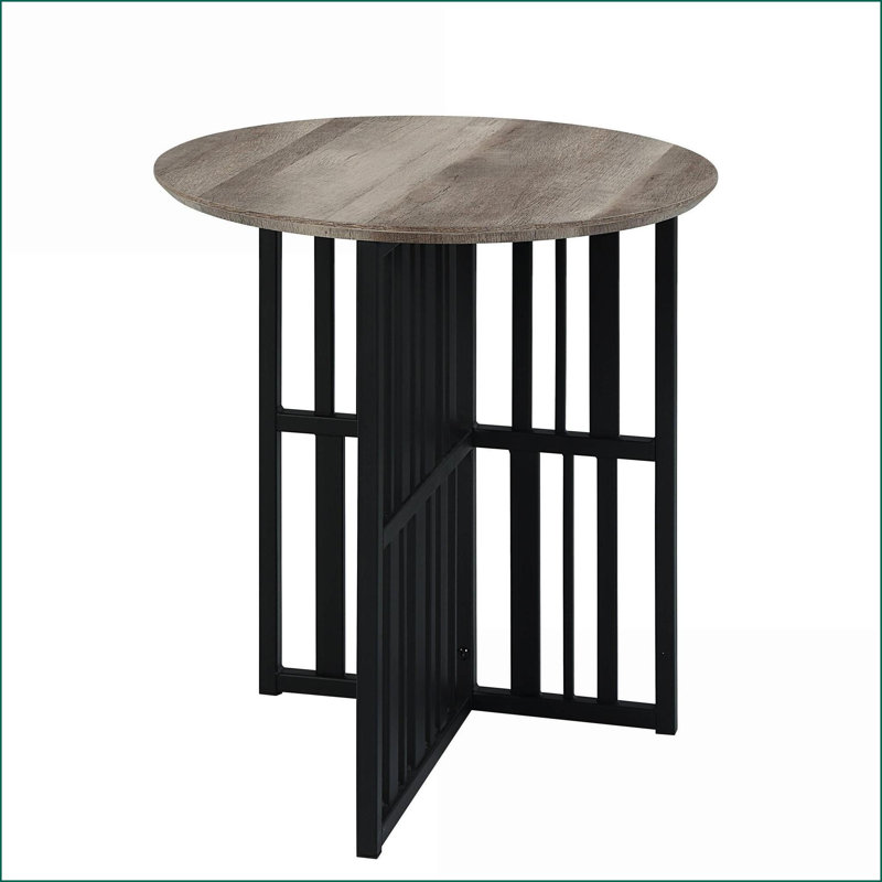 Chêne antique peu encombrant Table basse noire avec double piédestal, stable et amp; Design élégant