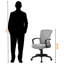 Chaise de bureau en polyester à hauteur ajustable Arianna, gris / noir