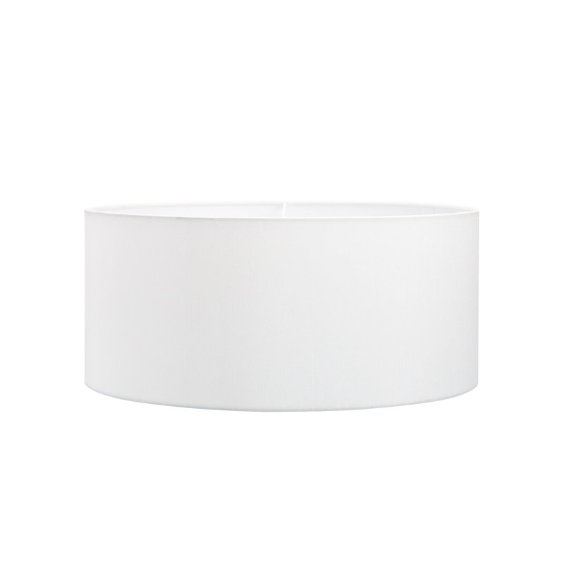 Desiree 18cm H Faux Leather Drum Pendant Shade ( Screw On ), White
