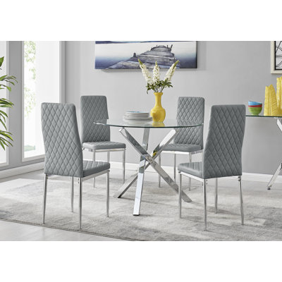 Veston Dining Set with 4 Chairs