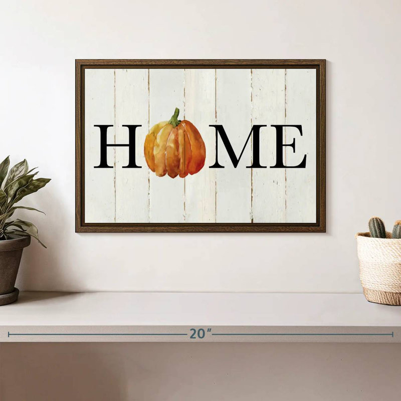 Plaque murale Home, 13 po x 9 po, Cadre flottant noyer