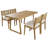 Multi-Person Outdoor Acacia Wood Dining Table And Chair Set, Thick Cushions, Suitable For Balcony, Vourtyard, And Garden.
