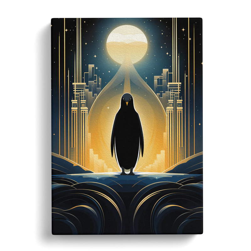 Penguin Deco - No Frame Print, 50cm H x 35cm W x 3cm D