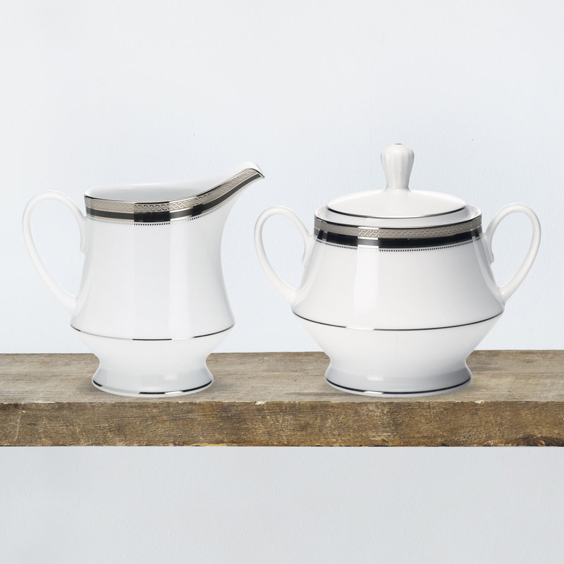 Ensemble sucrier et crémier Noritake Austin Platinum