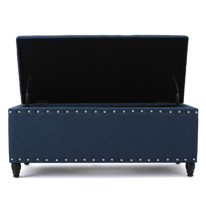 Banc de rangement avec garniture cloutée