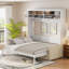 Grand lit escamotable mural avec canapé, blanc-1758032612