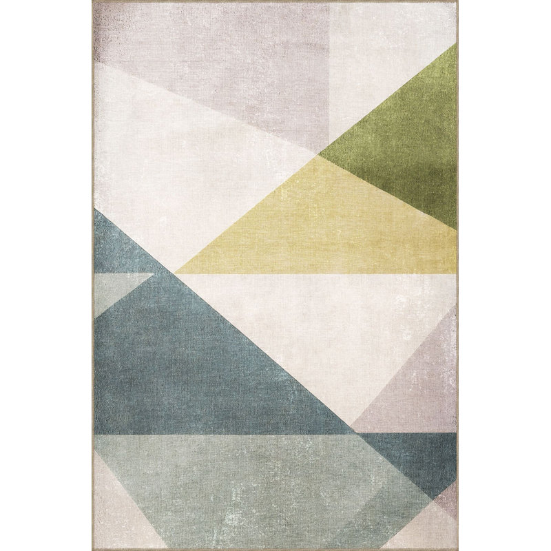 Tapis à motif géométrique triangulaire Sydney Sydney, Sous-tapis rectangulaire de 3 pi 3 po x 4 pi 11 po