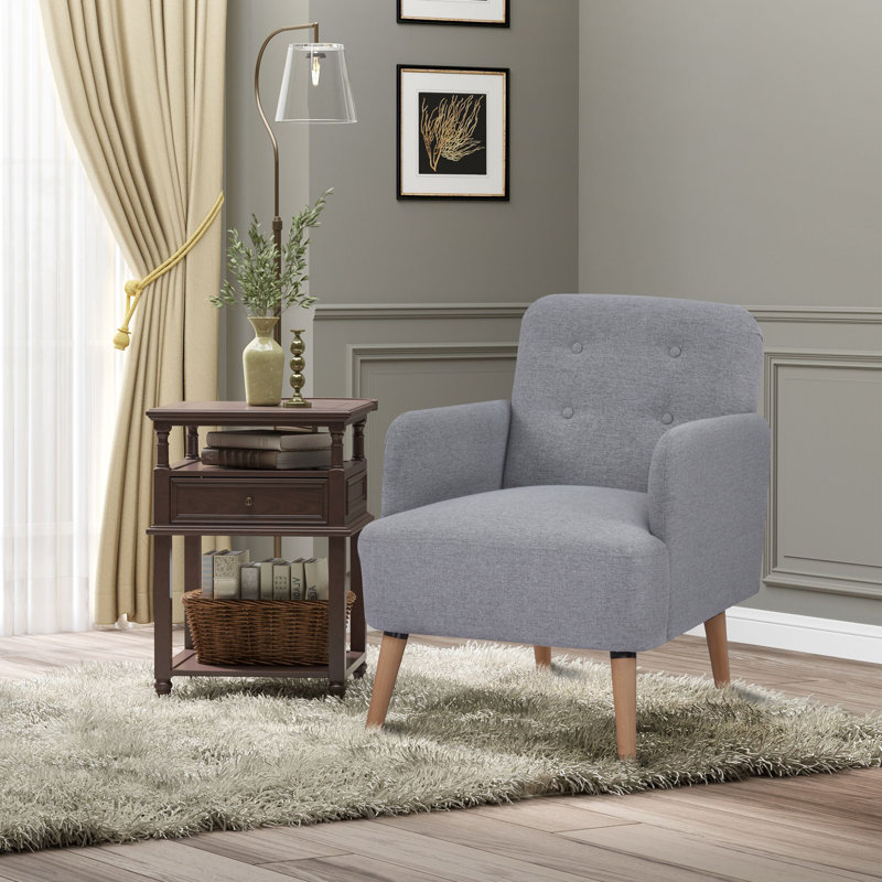 Auxerre Upholstered Armchair, Grey