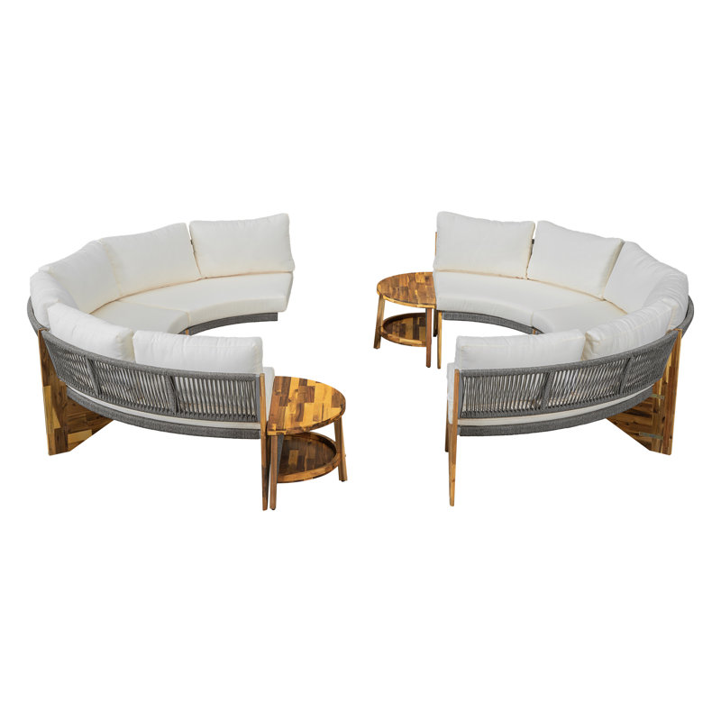 Ensemble de conversation pour 6 personnes avec coussins et table basse