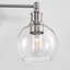 Éclairage pour salle de bain 3 lumières, finition nickel brossé, abat-jour en verre transparent, luminaire de salle de bain moderne