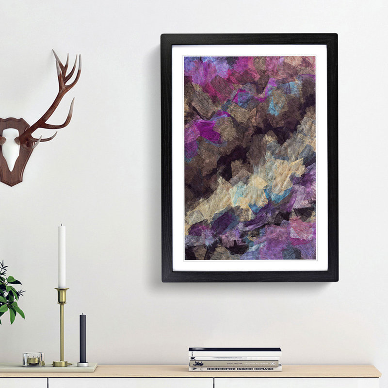 New Day in Abstract - Framed Print, 87cm H x 62cm W x 2cm D, Black Framed