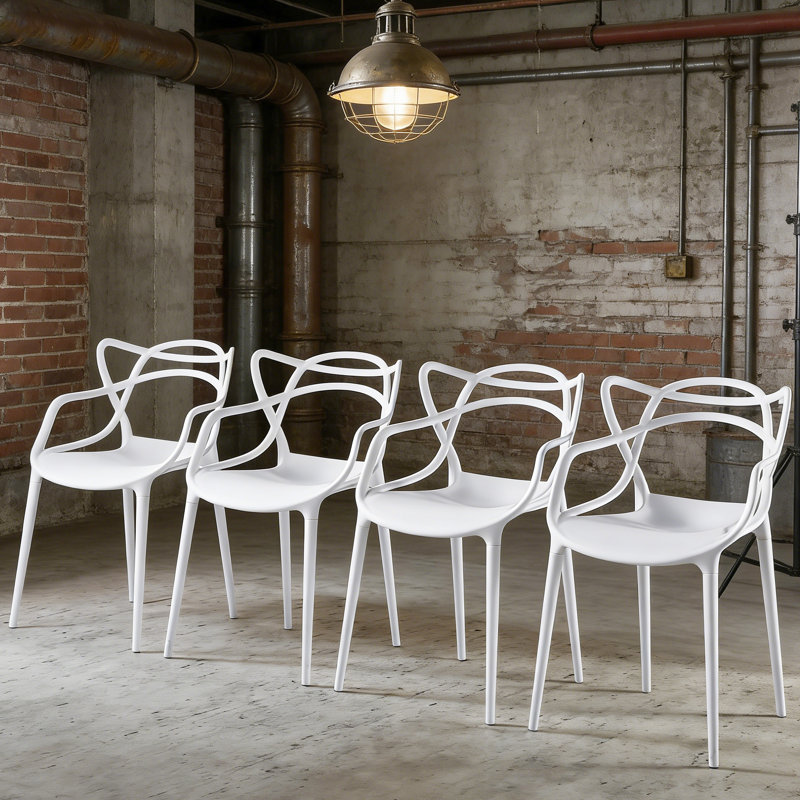 4-Piece Plastic Dining Chairs