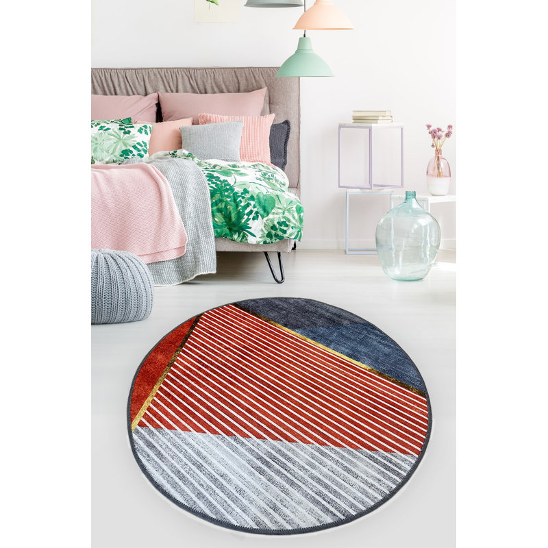 Luxurious Polyester Carpet, 6.6 x 6.6 Feet | 100% Polyester, 700 Grams per Square Meter, Pile Height: 0.4 Inches, Non-Slip Underside, Digital Printing | Machine Washable, Perfect for Living Room & Bedroom Décor