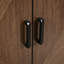 Armoire d'appoint Precious - Finition noyer naturel et encre métallique + commode Ivy