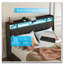 Cadre de grand lit avec tête de lit ergonomique, cadre de lit plateforme grand avec prises et chargeur et lumière DEL, cadre de lit en métal grand avec tablette de rangement-996601680