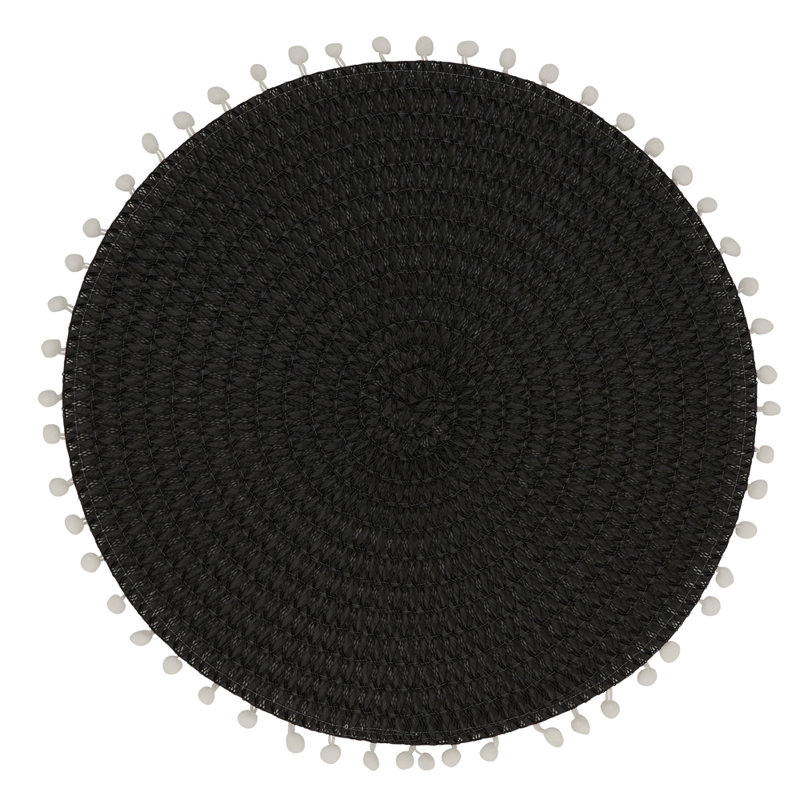 Napperon Mint Modern Pom Pom, Noir