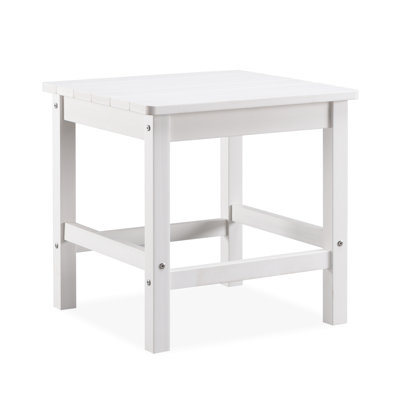 Table d'appoint pour l'extérieur HDPS l 19,6 po, support de 250 lb, résistant aux intempéries, convient aux patios et aux porches, blanc