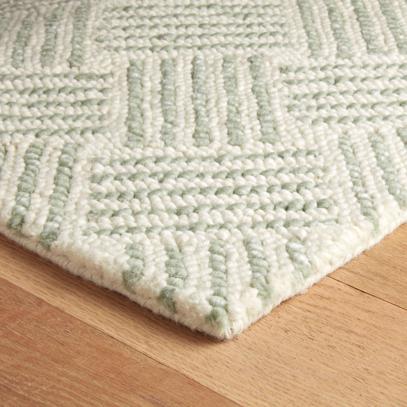 Layers Desert Sage Hand Hooked Wool Rug, Rectangle 2' x 3'