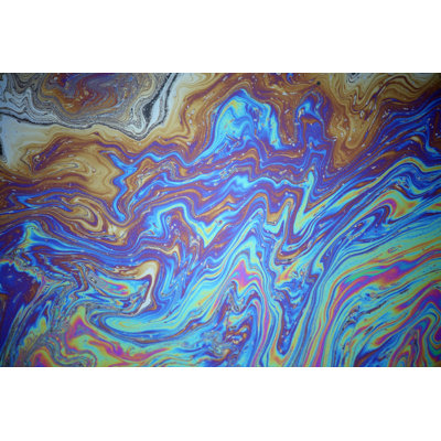 Rainbow Oil Slick Background. 1 Piece Wrapped Canvas Wall Art