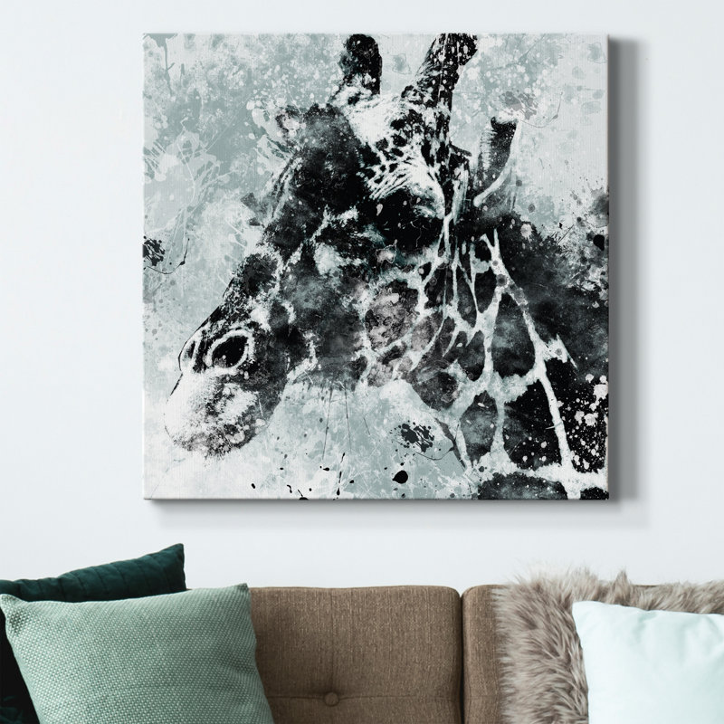Girafe - reproduction sur toile, H 32 po x l 32 po x P 1 po