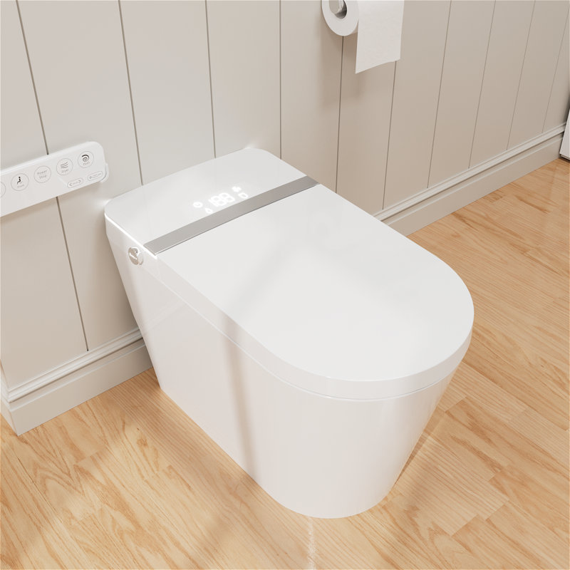 Smart Toilet with Self Clean Bidet And Auto Sensor Flush, Soft-closing Heat Seat, Tankless Auto Flush, Massage Clean, Warm Wash/Dryer, Remote Control
