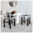 Table basse 3 pièces, table basse carrée en verre-90870842