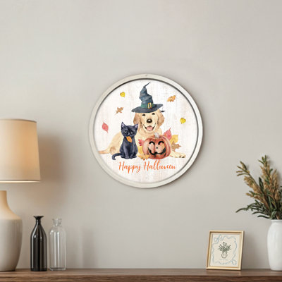 Reproduction encadrée en bois d'Halloween