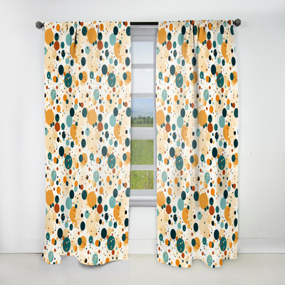 Classic Charm Polka Dots Pattern - Abstract Curtain - Room Darkening Abstract Curtain - 1 Panels