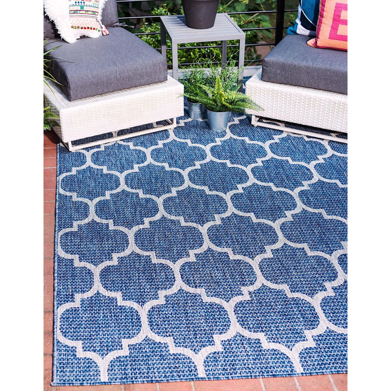 Tapis de véranda d'extérieur couleur ciel, Rectangle 8 p x 11 pi 4 po