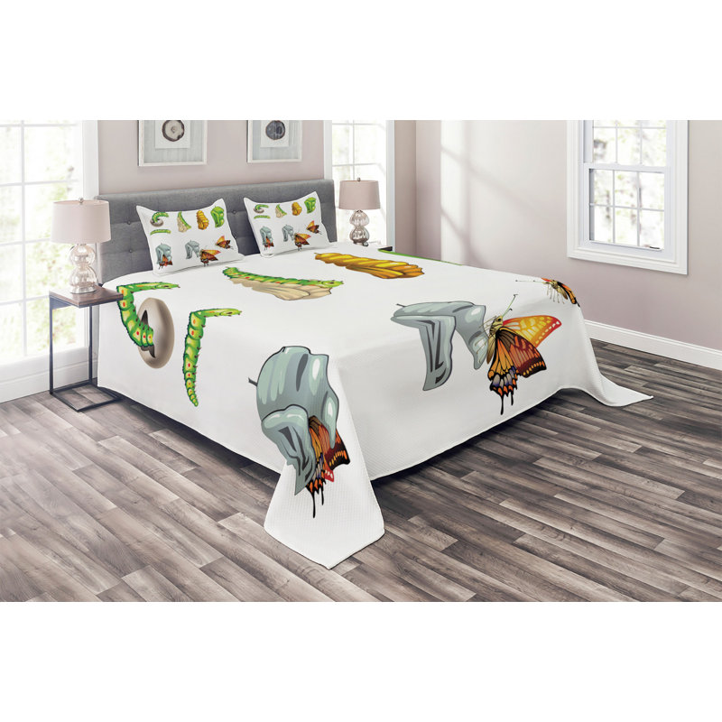 Herbs Polyester Coverlet, King Bedspread + 2 Shams