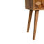 Solid Wood Mini Cube Carved 2 Drawer Bedside, Brown, 11.8"W x 11.8"D x 24.4"H, Solid Wood, 1-Piece, 2-Drawer Nightstand, Brown, Hand-Carved Detail, Compact Size