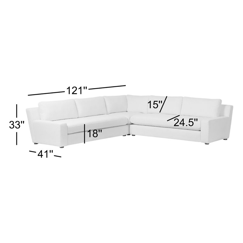Yelena 3PC Sectional-Surrey Olive, Surrey Olive Performance Velvet