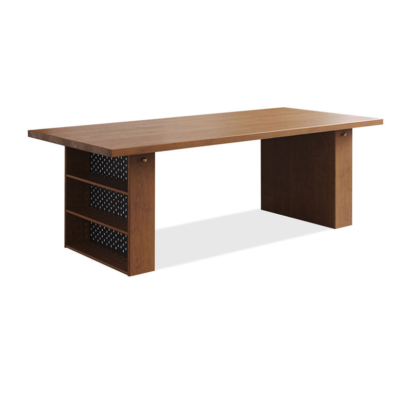 Bureaux rectangulaires bruns en bois massif, H 29,53 po x l 78,74 po x P 31,5 po