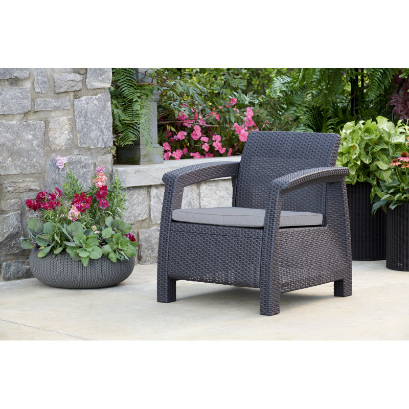 Arriona All Weather Outdoor Patio Chair with Washable  Cushion Seating Ideal for Patio, Balcony, Deck, and Poolside Furniture