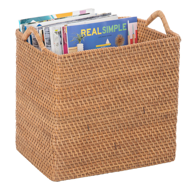 Beachcrest Home™ Simran Rattan Basket, Brown