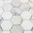 Hexagon Marble Mosaic Tile in White/Gray