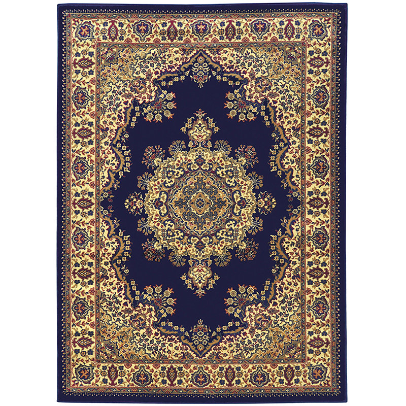 Northington Navy Traditional Oriental Medallion Area Rug, Rectangle 9'10" x 12'10"