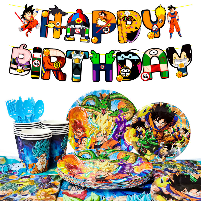 Ensemble de vaisselle Dragon Ball Z Birthday Party