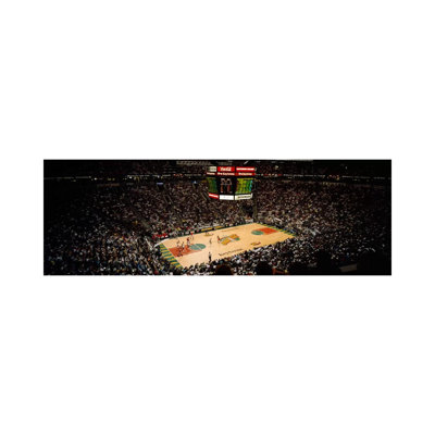 Spectators Watching A Basketball Match, Key Arena, Seattle, King County, Washington State, USA - Wrapped Canvas Panoramic Print