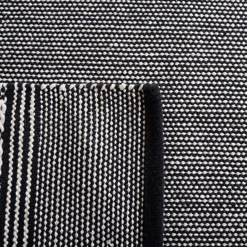 Danytza Flat Weave Cotton Striped Rug, Rectangle 5' x 8'