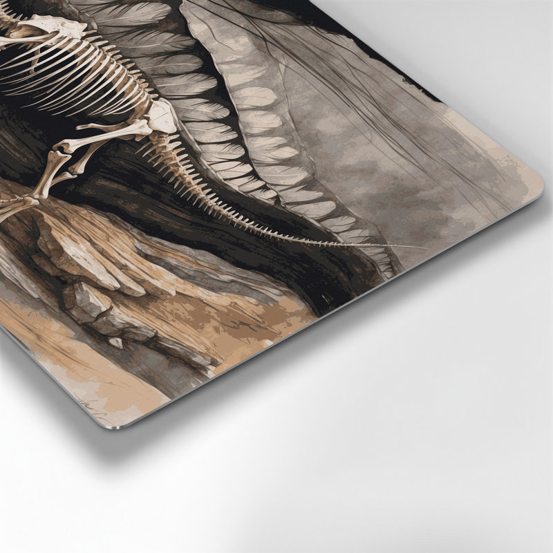 «Dinosaur Archeopteryx», art mural en métal gris, H 11 po x l 14 po