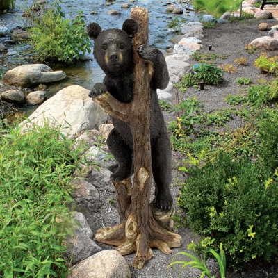 Bashful Black Bear Cub Statue