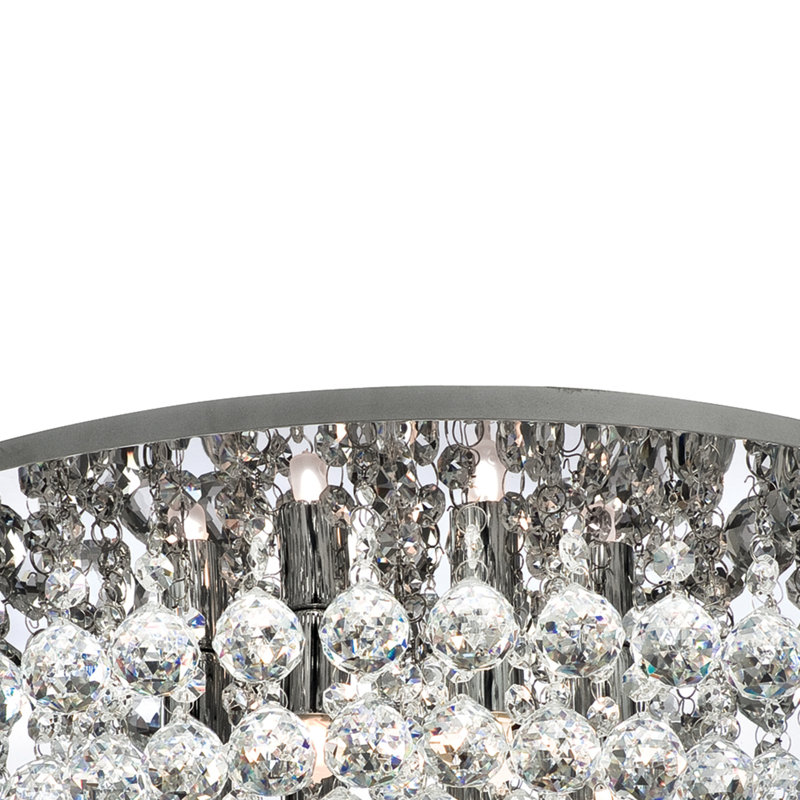Kessler Glass Flush Mount, Chrome