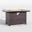 Table de foyer d'extérieur 55 000 BTU avec plateau en aluminium et base en rotin
