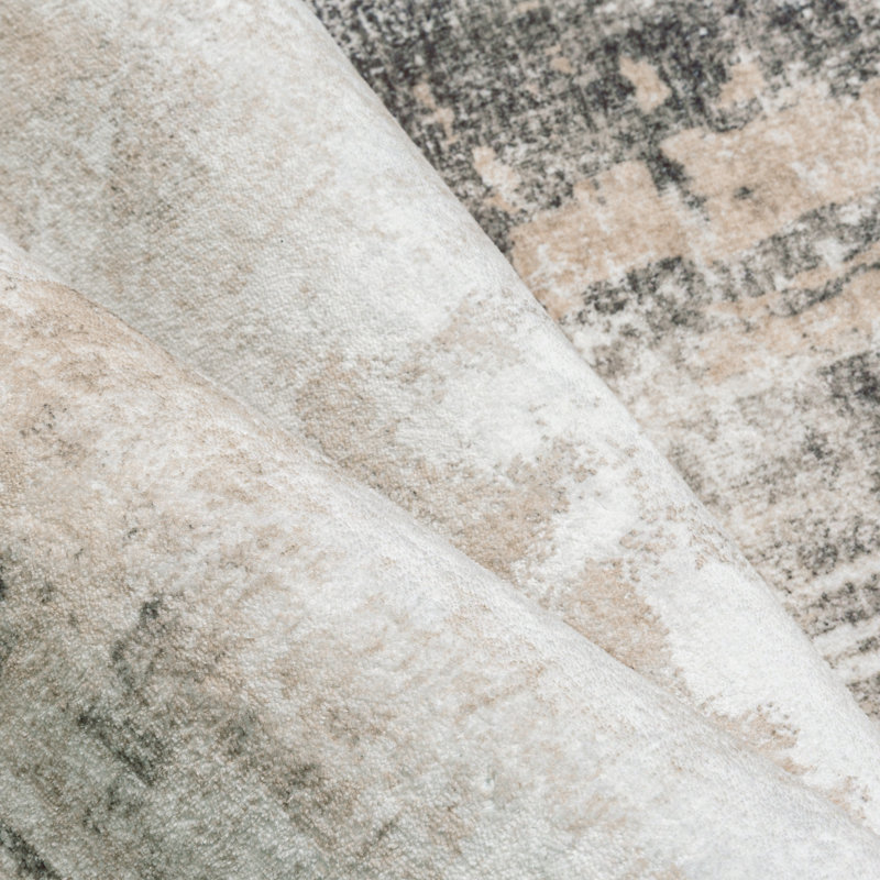 Elroy Modern Abstract Machine Washable Area Rug with Non-Slip Backing, Rectangle 9' x 12'