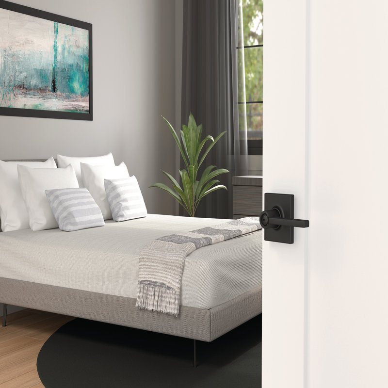 Latitude Lever with Collins Trim Bed and Bath Lock, Aged Bronze