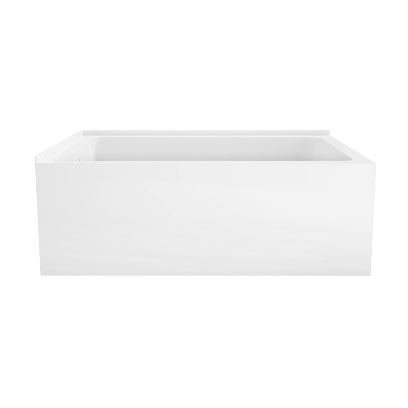 Baignoire d'angle en alcôve rectangulaire rectangulaire en acrylique 60 pouces Kingston Eden, Gauche