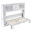 Lit simple escamotable mural avec station de charge et tiroir - Lit simple pliant peu encombrant blanc-1053419905