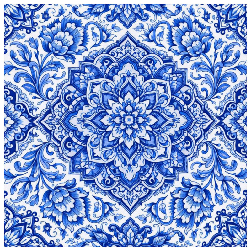 Toile de galerie bleue Mandala, 20 x 24 inches